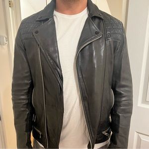 ALL SAINTS GENUINE LEATHER VINTAGE MENS LEATHER JACKET